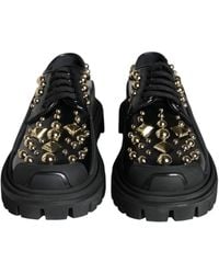 Dolce & Gabbana - Leather Trekking Derby Embellished Shoes - Lyst