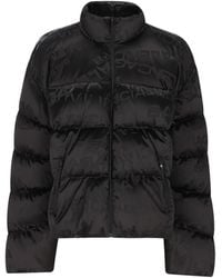 Balenciaga - Nylon Down Jacket With All-Over Lettering Logo - Lyst