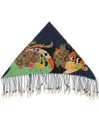 Etro - Scarf Pure Silk With Fringes And Beaded - Lyst