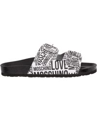 Love Moschino Slide , Zwart, Dames - Schoenen.nl