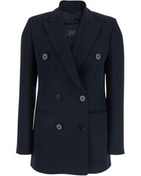 The Seafarer - Betty Double-Breasted Jacket With Peak Lapel - Lyst
