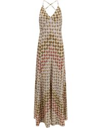 Missoni - Long Lamé Viscose Dress With Crossed Straps Viscose; Metal Fibers - Lyst