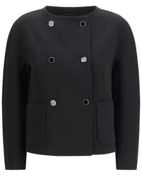 Max Mara - Black Triacetate Coat - Lyst
