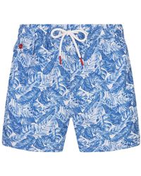 Kiton - Swim Shorts With Light Foliage Print - Lyst