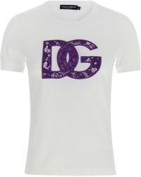 Dolce & Gabbana - Lace T-Shirt Cotton - Lyst