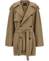 Balenciaga - Cotton Trench Coat Coats - Lyst