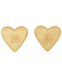 Dolce & Gabbana - Heart Earrings With Dg Logo - Lyst
