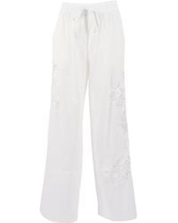 P.A.R.O.S.H. - P.A.R.O..H. Pants With Embroidery Polyamide Cotton - Lyst
