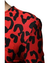 Dolce & Gabbana - Leopard Print Long Sleeves Midi Dress Nylon Elastane - Lyst
