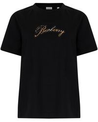 Burberry - T-Shirt With Logo, Cotton T-Shirts & Jerseys - Lyst