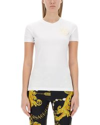 Versace - Stretch Cotton T-Shirt With Logo - Lyst