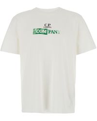 C.P. Company - T-Shirt With Logo Printed On The Front And Back - Lyst