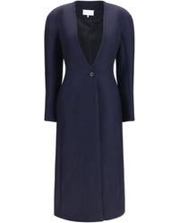Maison Margiela - Long Virgin Wool Coat Fleece Ovis Aries - Lyst