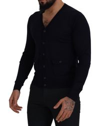 Dolce & Gabbana - Wool Staff Down Cardigan Sweater Virgin Clothing - Lyst