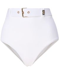 Moschino - High-Waist Belted Stretched Bikini Bottoms - Lyst