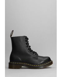 Dr. Martens - 1460 Pascal Combat Boots In Black Leather - Lyst