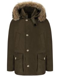 Woolrich - Artic Detachable Fur Military Green Parka - Lyst