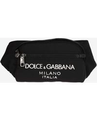 Dolce & Gabbana - Small Nylon Pouch With Rubberized Logo - Lyst