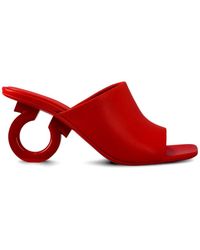 Ferragamo - Sculpted-Heeled Slip-On Mules - Lyst