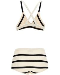 Moncler Striped Bouclé Bikini in White | Lyst