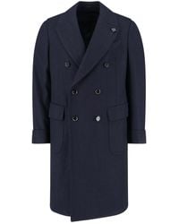 Lardini - Double-Breasted Wool And Cashmere Blend Coat - Lyst
