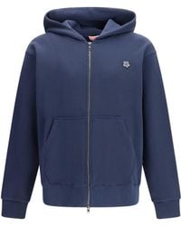 KENZO - Boke Flower Embroidered Zip Hoodie Cotton Sweatshirts - Lyst