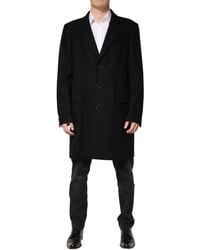 Dolce & Gabbana - Wool Single Breasted Long Coat Jacket Pa+Wv Clothing - Lyst