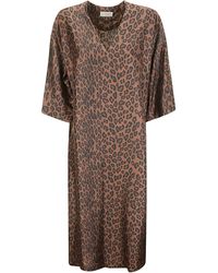 Alberto Biani - Dark Spotted Silk Tunic Dress - Lyst
