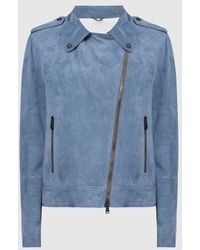 Brunello Cucinelli - Leather Biker Jacket - Lyst