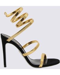 Rene Caovilla - Black And Gold Juniper Sandals - Lyst