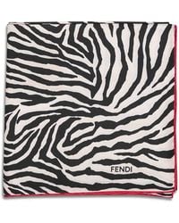 Fendi - Silk Silk Scarf With Tiger Animalier Print - Lyst