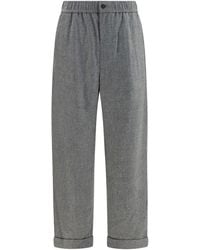 Giorgio Armani - Oversized Pants Wool And Cashmere With Denim Effect - Lyst