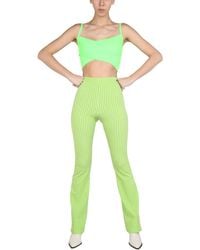 MSGM - Plaid Pattern Pants Polyester Trousers - Lyst