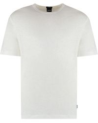 BOSS - Linen Crew-Neck T-Shirt - Lyst