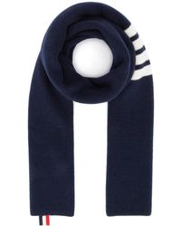 Thom Browne Wool Rwb Stripe Knitted Scarf in Black for Men Mens Accessories Scarves and mufflers Save 28% 