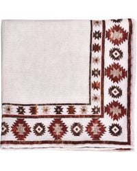 Brunello Cucinelli - Two Tone Geometric Wool Pocket Square - Lyst