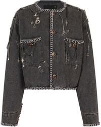R13 - Short Denim Jacket Cotton - Lyst