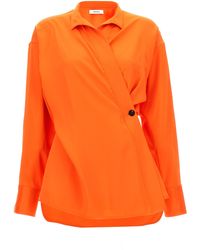 Ferragamo - Satin Asymmetric Shirt Shirt, Blouse - Lyst