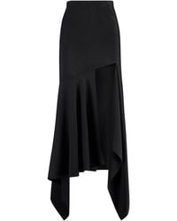 Mugler - Gabardine Midi Skirt Viscose - Lyst