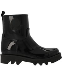 Moncler - Ginette Logo-appliquéd Glossed-rubber Rain Boots - Lyst