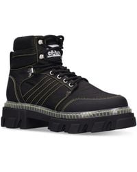 Ganni - Cleated Lace Up Hiking Boots Shoes - Lyst