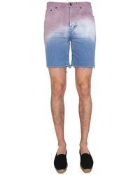 Saint Laurent - Degraded Print Bermuda Shorts - Lyst