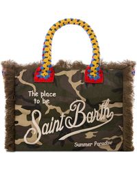 Mc2 Saint Barth - Vanity Canvas Shoulder Bag With Camouflage Print - Lyst