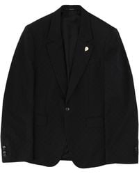 Gucci - Single-Breasted Jacket With "Gg" Weave - Lyst