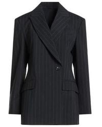 Brunello Cucinelli - Pinstripe Wool Blend Single Button Jacket - Lyst