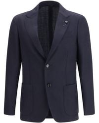 Lardini - Roma Blazer Fleece Wool Blazers E Vests - Lyst
