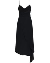 Moschino - Midi Dress With Lace Acetate - Lyst
