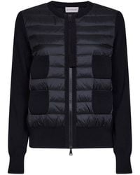 Moncler - Wool Zip-Up Padded Cardigan - Lyst