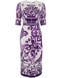 Dolce & Gabbana - Dress With "Majolica" Print - Lyst