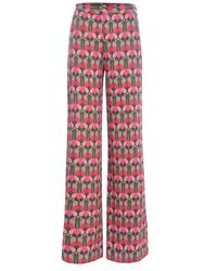 Pinko - Flare Flower Liberty Trousers - Lyst